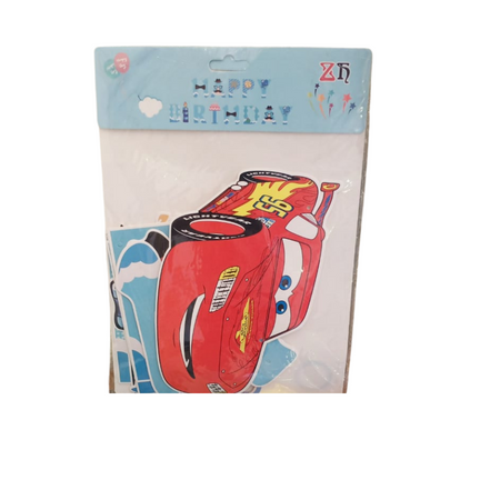 Red Car Bday Banner