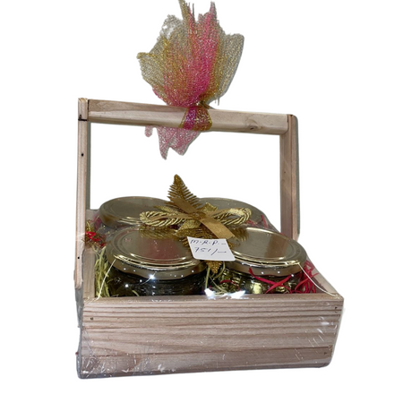 Wooden Tray (4 Jars)