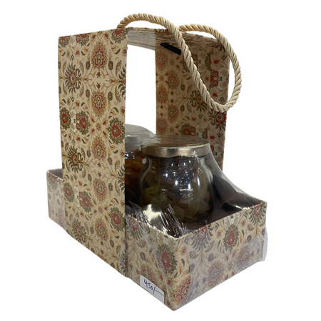 Brown Flower Hamper With Kishmish (2Jars)