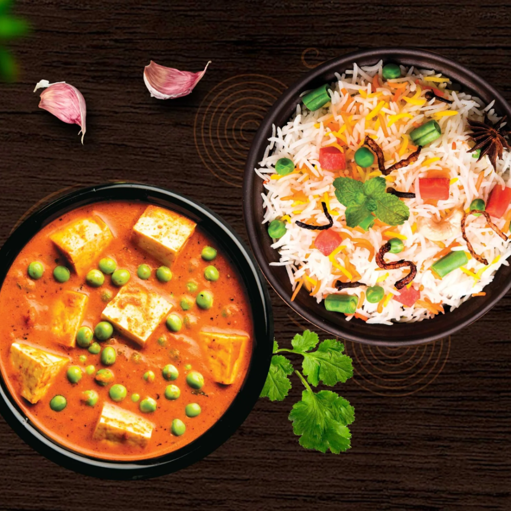 Rice With Matar Paneer